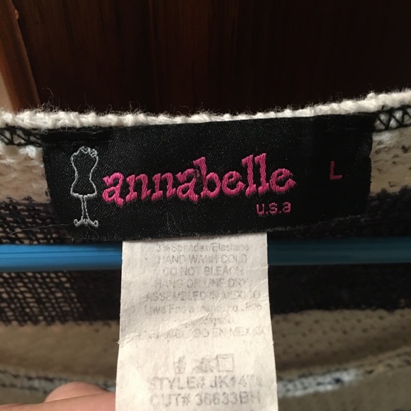 Navy and white striped sweater. Size large - Picture 3 of 3